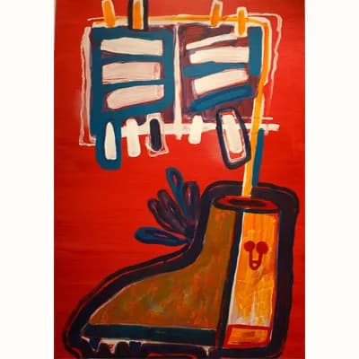 Male shoe with a big head, pintura de Valentín Pedrosa (2011)
